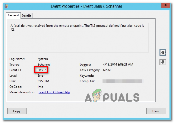 Как исправить ошибку SChannel 36887 (Fatal Alert 42)?