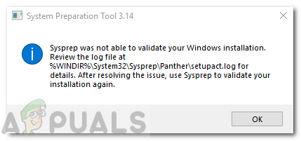 Исправление: Sysprep не смог проверить вашу установку Windows