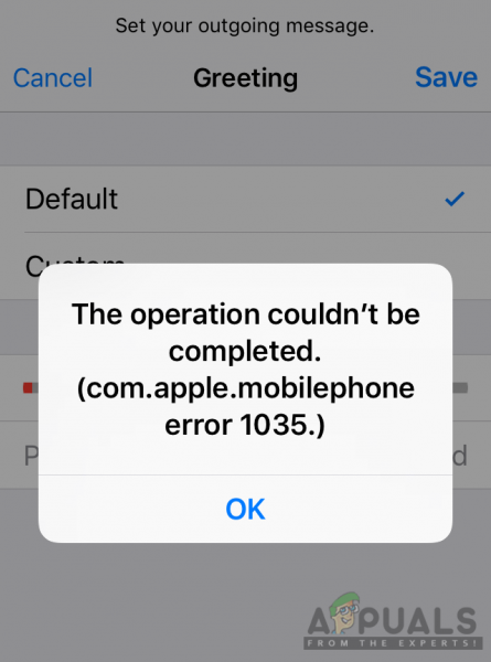 Как исправить ошибку com.apple.mobilephone 1035 на iPhone