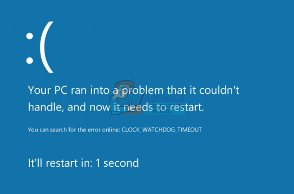 Исправлено: CLOCK_WATCHDOG_TIMEOUT Синий экран смерти в Windows 10