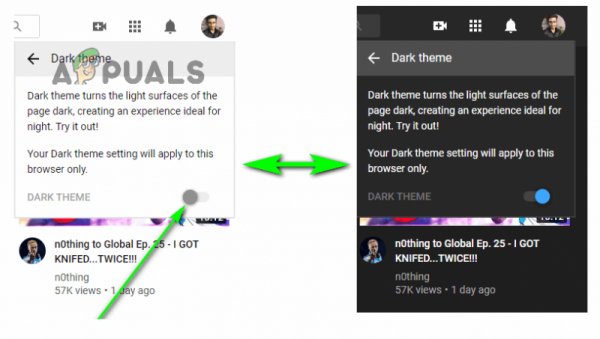Как переключить YouTube в темный режим