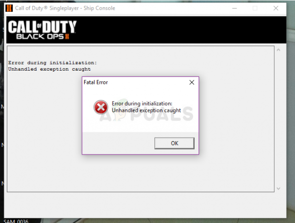 Как исправить обнаруженную проблему необработанного исключения в Black Ops 2