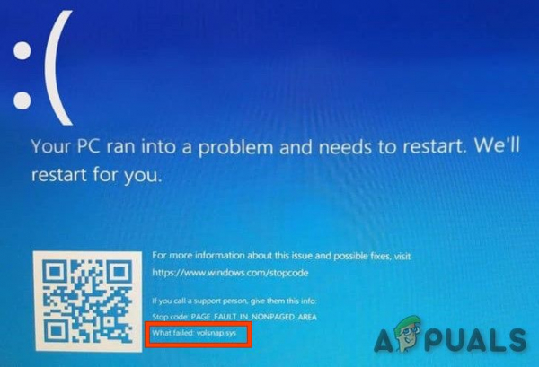 Устранение ошибки синего экрана (BSOD) Volsnap.sys в Windows 10