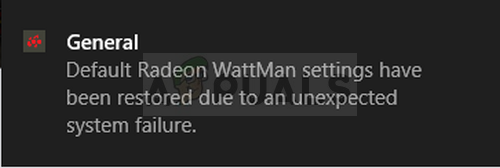 Как исправить ошибку «Настройки Radeon WattMan по умолчанию были восстановлены из-за неожиданного сбоя системы» в Windows?