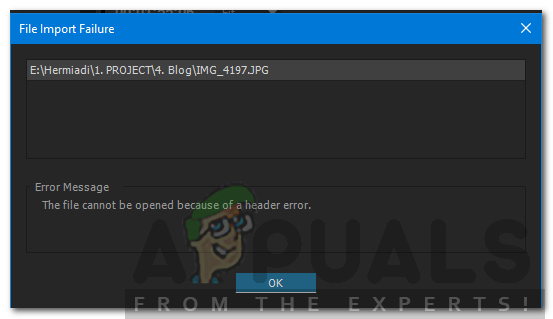 Как исправить ошибку «Файл не открывается из-за ошибки заголовка» в Adobe Premiere
