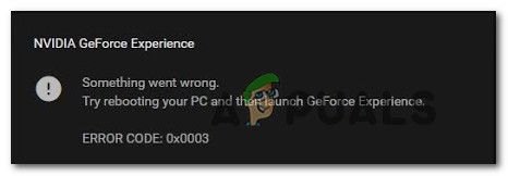 Исправлено: код ошибки Geforce Experience 0x0003