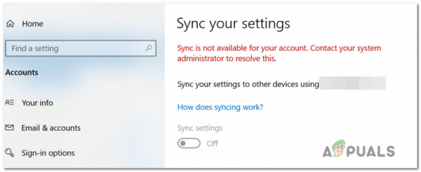 Как исправить ошибку «Синхронизация недоступна для вашей учетной записи» в Windows 10?
