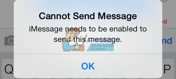 Исправлено: для отправки этого сообщения необходимо включить iMessage.