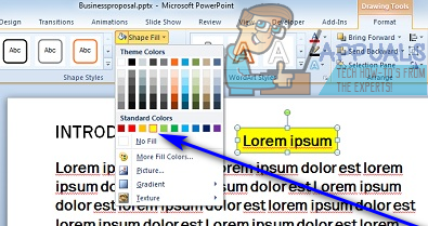 Как выделить текст в PowerPoint