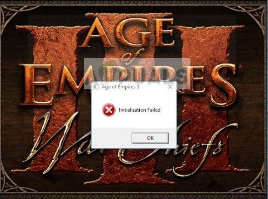 Исправлено: Age of Empires 3 не удалось инициализировать