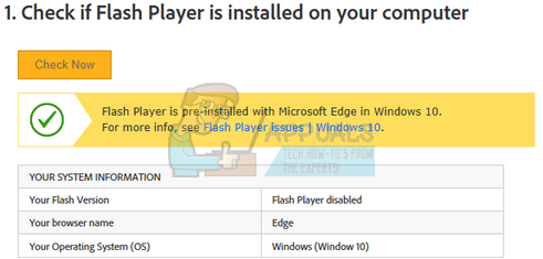 Исправлено: Flash Player не работает в Microsoft Edge.