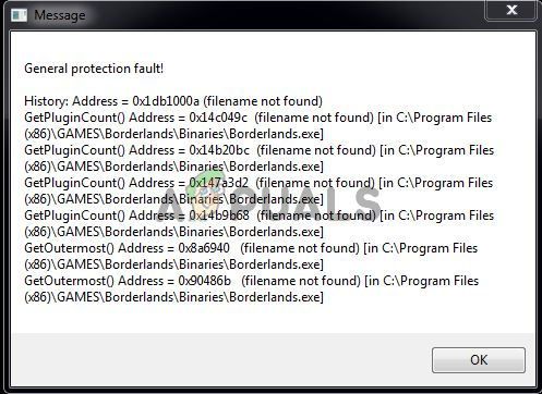 Как исправить ошибку сбоя общей защиты Borderlands в Windows?
