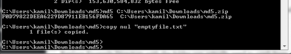 Как создать пустые файлы из командной строки Windows