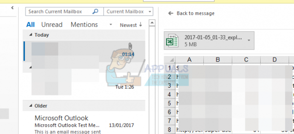 Исправлено: Outlook 2016 зависает при предварительном просмотре файлов Excel.